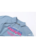 Printed T Shirt Women 2023 Summer Casual Vintage Fashion Y2k Polo-Neck Crop Top Female Streetwear Short Sleeve Slim