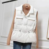 Ultra Light Down Vest Women Short Jacket White 90% Duck Down Coat Windproof Lightweight Warm Waistcoat Adjustable