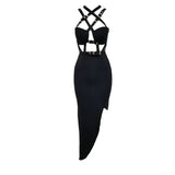 Bandage Dress Women 2022 New Elegant Spaghetti Strap Black Bodycon Dress Casual Party Dress