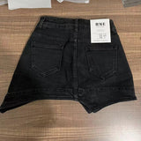 2022 Summer New Arrival Black Irregular A Line Short Mini Slim Bodycon Denim Skirt