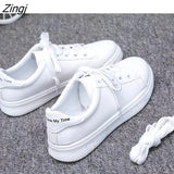 Women Sneakers Leather Shoes Spring Casual Flats Sneakers Female New Fashion Comfort White