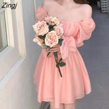 Sweet Elegant Princess Dress Women Casual Korean Slim Long Sleeve Fairy Dress Female Backless Design Vintage Dress 2021
