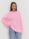 Zingj / Winter 2024 Round Collar Loose Long Sleeve Basic Casual Sweater