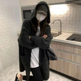 Fashion Women Sweaters 2023 Autumn Winter Solid Hooded Long Knitted Cardigan Casual Coat for Women Clothing Knitwears