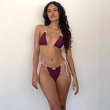 Zingj New Summer Sexy Bikini Swimsuit Bow Tie Tie Biniki Swimsuit