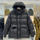 Women's New White Duck Down Coats Female Long Sleeve Solid Hooded Outwear Ladies Thick Warm Slim Jackets