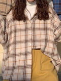 Checkered Print Button Blouse- Outfit