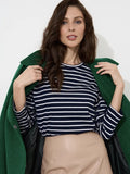 Spring And Summer New Striped T-Shirt Women Simple Leisure Loose Thin Sleeve Long-Sleeved