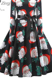 Vintage Christmas Women Petal Sleeve Elegant Party Clothes Ladies Casual Winter Midi