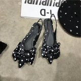 Point Bow Roman Baotou Sandals Fairy Wind Shallow Mouth with Pointed Back Single