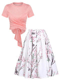 Mid-length Slimming Digital Printing Temperament Commute