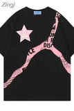 Street Star Letter Patchwork Sudadera Mujer American Vintage Loose Hoodies Women Fashion Hooded Sweatshirts Y2k