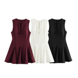 2025 New Women's Decoration Body Wave-Style Wide Swing Bow Trim Short