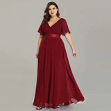 Folding Large Swing Double V-neck Flared Sleeves Elastic