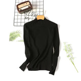 style turtleneck sweater women's unadorned slim solid color rib knit long sleeve bottoming Jumpers pullover female