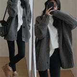 2025 New Solid Color Collar Long-Sleeved Jersey Elegant Loose Sweater