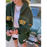 Vintage Oversized Women Hoodies Harajuku Aesthetic Zip Up Hooded Sweatshirt Top Long Sleeve 2022 E Girl Clothes Casual