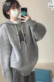 Sweaters Women Hooded Knitted Pull Femme Jersey Autumn Vintage Star Oversize Long Sleeve