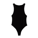 Zingj Women's Sexy Plastic Off-The-Shoulder Round Collar Solid Color Sleeveless Bottom