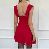 Chiffon Tie-Up Strap Mini Dress- Outfit
