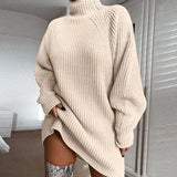Winter High Collar Women Sweaters Long Sleeve Casual Sweater Knitted Jumpers Sweater pullover women oversized