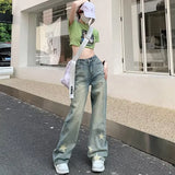 Distressed Star Print Wide-leg Jeans-Outfit