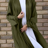 Casual Swing Plus Size Cardigan Robe Drawstring Sleeve