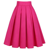 Green Pleated Short Skirts High Waist Cotton Hepburn Style Casual Summer Beach Boho Skater Retro Vintage Party