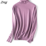 knitted women soft pullover sweater Long sleeve top turtleneck female sweater Chic ladies casual bestmatch jumper