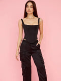 New Summer Women Bandage Top Sexy Backless Black Corset Top House of Cb Bustie Celebrity Evening Club Party Female Crop