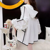 Design White Black Sunscreen Clothing Women's Summer Jacket UV Protection Ice Silk Breathable Thin Hooded Casual