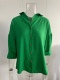 New Single-Dran Buckle Folding Collar Shirt Burst Lady Solid Color Can Sleeve