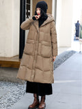 High Quality White Duck Down Down Jacket In The Long 2024 Winter New Hat Korean Version Slim Casual Coat Tide-Outfit