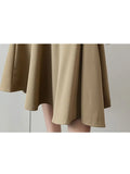 Women Ruched Vintage Skirt Elegant French Casual High Waist Streetwear Office Ladies Trumpet Female Party Court Skirt