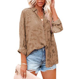 Color Hollow Chiffon Shirt Women's Spring/Summer 2023 New Tops Jacquard Button Long Sleeve Shirt Women Clothes
