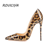 Print Sexy Women Pumps Shoes Women High Heels Pointed Toe Wedding Shoes 12 cm Chaussure Femme QP023