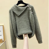 Warm 3 Piece Set Women Pullover Sweater + Wide Leg Pants +Lamb Wool Vest Outfits Knitted Suit Tracksuit Womens