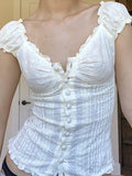 Front Embroidered Lace Crop