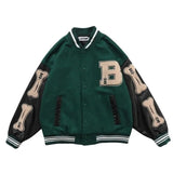 Hop Baseball Jacket Man Coat Smiley Letter B Embroidery Patchwork Oversized Streetwear Bomber Varsity Fashion Street
