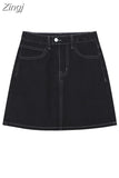 Sexy Women Denim Mini Skirt High Waist 2023 Summer Fashion Y2K A-Line Black Skirt Korean Harajuku Cotton Jeans