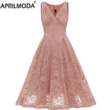 Sumer Lace Party Dress Green Red Blue Hollow Out Sleeveless Bodycon Solid Big Swing Casual Dresses Fairy Robe