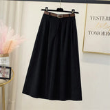 Long Skirts Women Classy Tender Retro Autumn College Ladies Cozy Ins Prevalent Basic Leisure All-Match Feminino