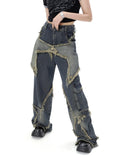 Style Retro High Street Jeans Women's New Loose Wide Leg Pants Trendy Punk Casual Star Tassel Streetwear Denim