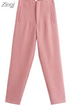 Women Pants High waist Pants Black White Pink Casual Trousers Woman Summer Fashion Trouser Funky Streetwear