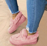 Women Winter Boots Warm Plush Velvet Ankle Snow Boots Lace Up Soft Winter Sneakers Comfortable Cotton Shoes for