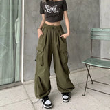 Zingj Overalls Casual Pants Female Summer Versatile Straight Down Leg Pants Loose Wide Leg Pants