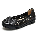 Summer Genuine Leather Shoes Women Butterfly-knot Loafers Women Flats Ballet Autumn Casual Flat Shoes Woman