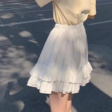 Jk Gothic Lace Ruffle Mini Skirts Women Japanese Lolita Sweet High Waist A Line Pleated Skirt Student Harajuku