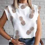 Simple Lip Pattern Collar Lady Shirt Tsets Commuting Short-Sleeved Tops