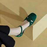 Classic Retro Roman Sandals Women Summer New Low Heel Cylind Head Soft Bottom Flat Shoes